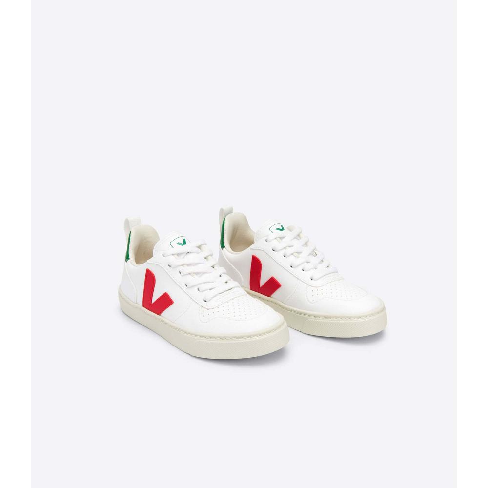 Pantofi Copii Veja V-10 LACES CWL White/Red | RO 792QMA